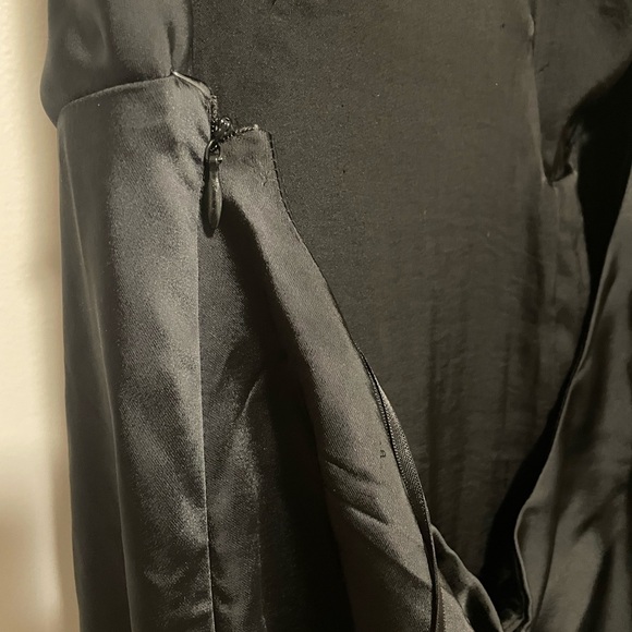 Free People Black V-Neck Open Back Satin Maxi Slip Dress - Picture 7 of 10